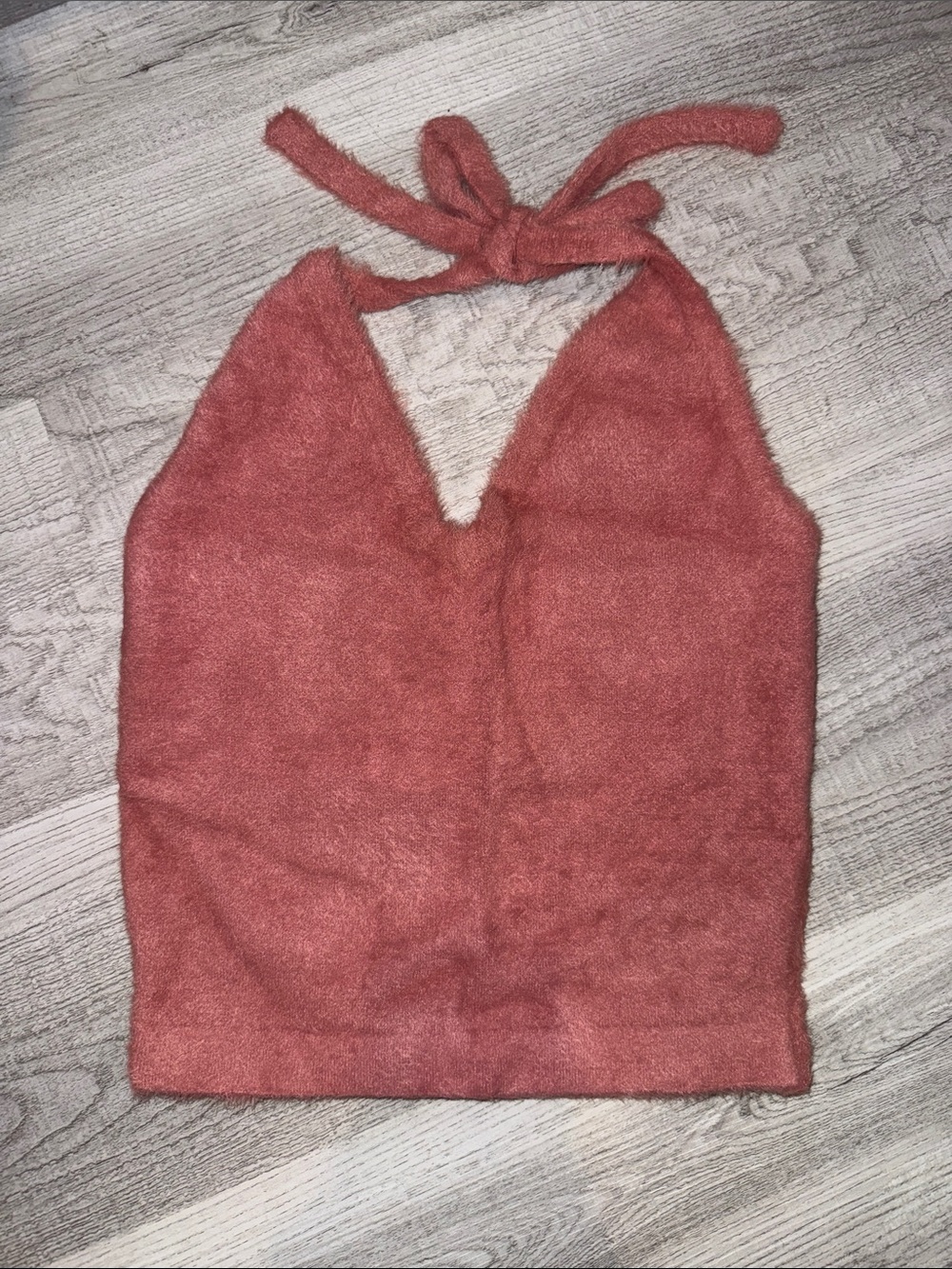 Whitney Simmons Eyelash Midi Halter Top - Canyon Red